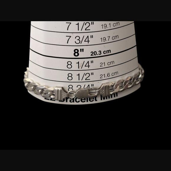 Gold Masters 925 Sterling 8.3mm Cubin Link 8.75" Long Heavy Chain Link Bracelet - Picture 4 of 9